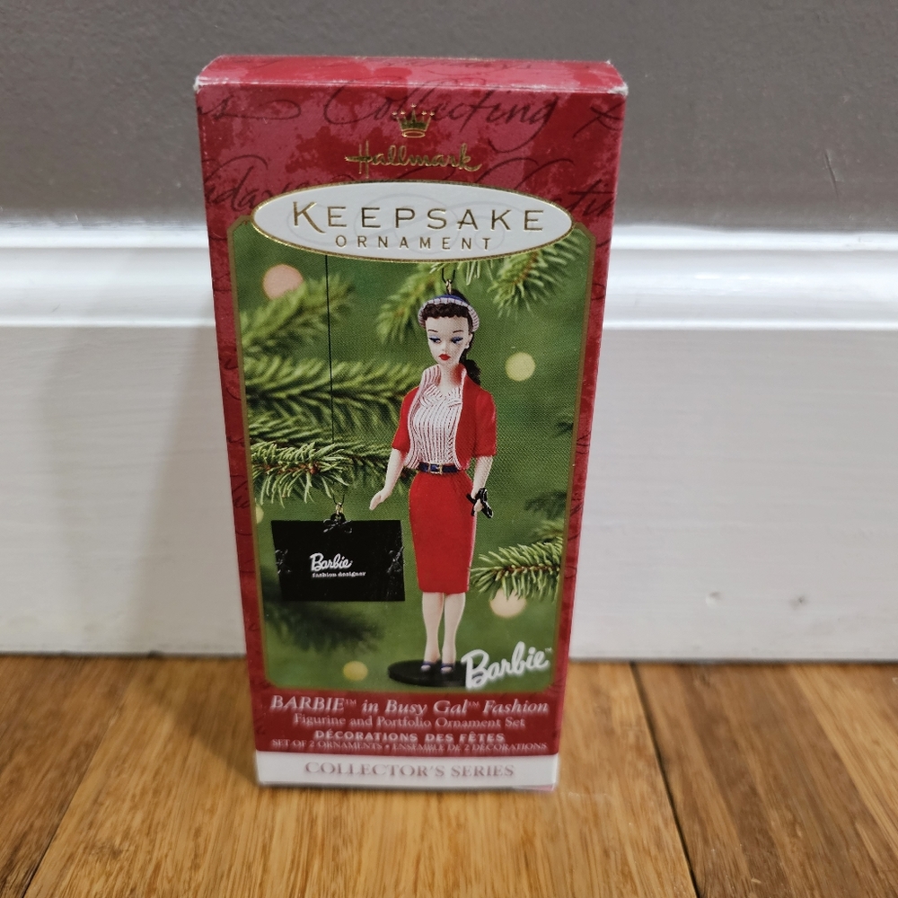 ✨️ New Vintage (2001) Hallmark Keepsake Barbie Busy Gal Fashion Ornaments Series